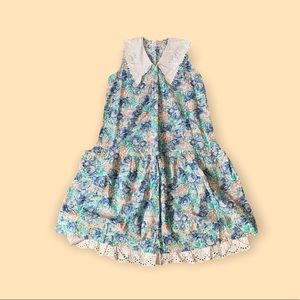 Vintage Cottagecore maternity cotton floral sleeveless midi dress Take Nine